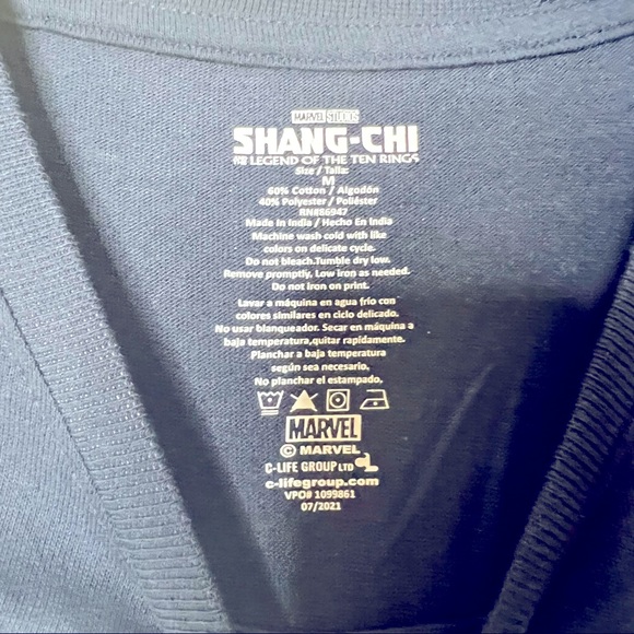 Marvel Navy Blue Shang-Chi Comic Book Style Graphic Tee Size Medium - Picture 5 of 5